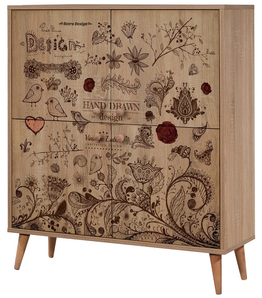 Mobilier pentru hol Maluxe 731 (Stejar sonoma + Piatră). 1089071