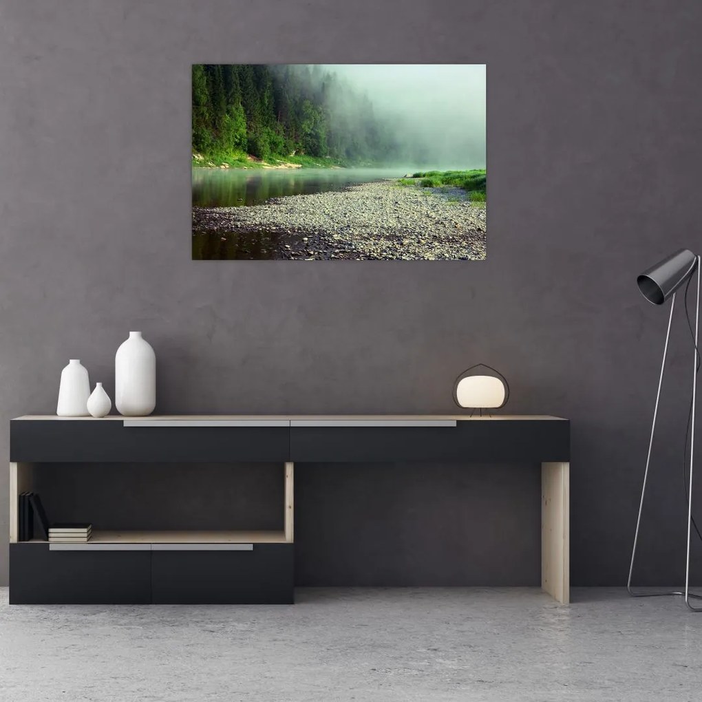 Tablou - Râu lângă pădure (90x60 cm)