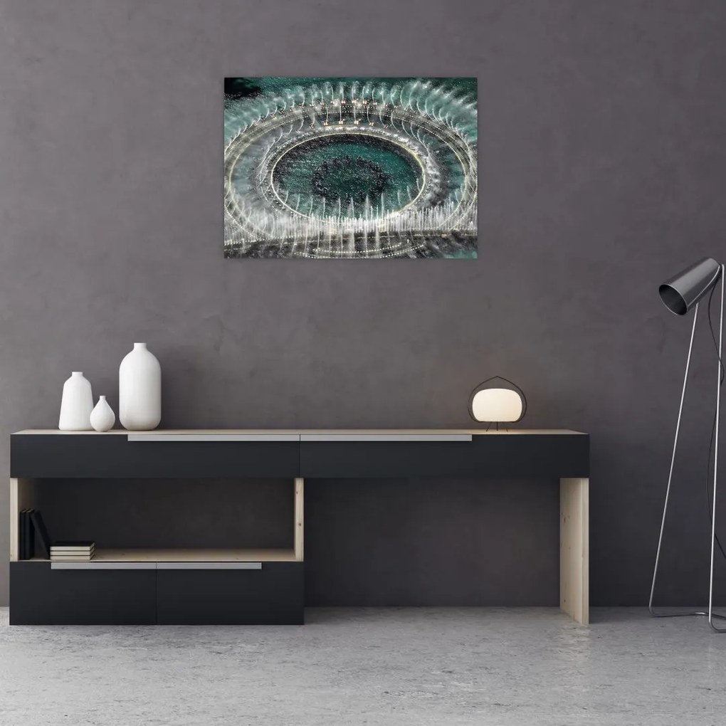Tablou pe sticlă cu fântănă arteziană (70x50 cm)