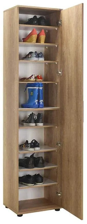 Pantofar Adore Porto, usa reversibila cu oglinda, 10 rafturi, capacitate 20 perechi incaltaminte, 45 x 187 x 36 cm