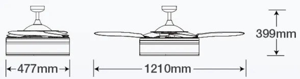 Ventilator LED de tavan FANAWAY 511030 FRASER 3xE27/20W/230V alb + telecomandă