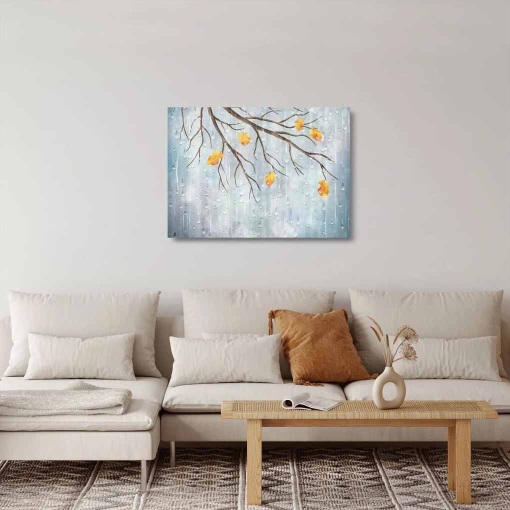 Tablou pe sticlă - Toamna ploioasă (70x50 cm)