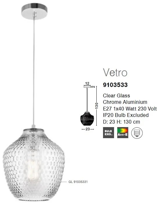 Lustra, Pendul design modern decorativ Vetro NVL-9103533
