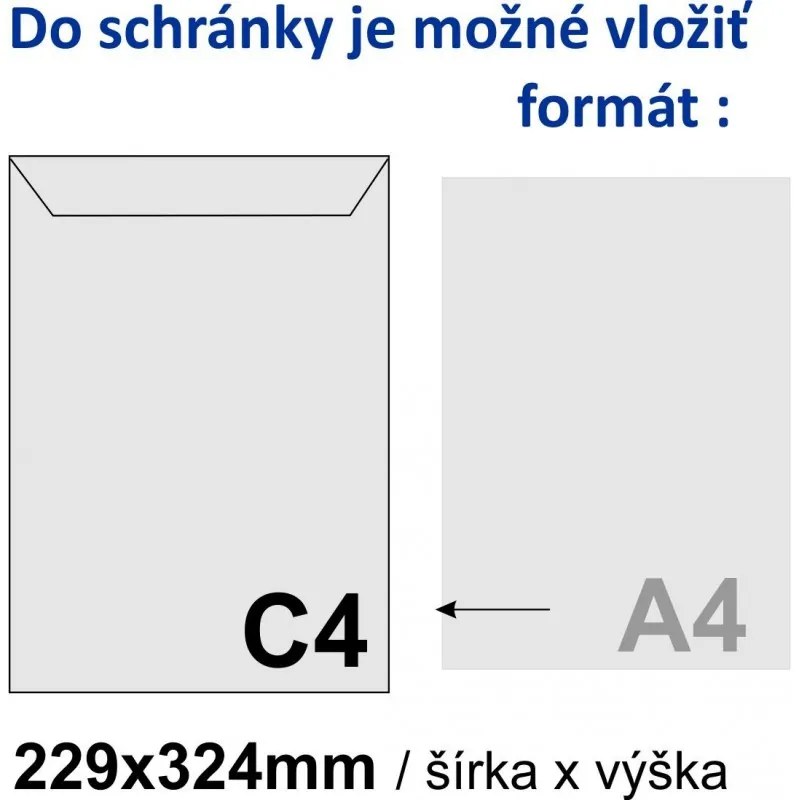 LUX16 cutie de scrisori, Neagră + oțel inoxidabil