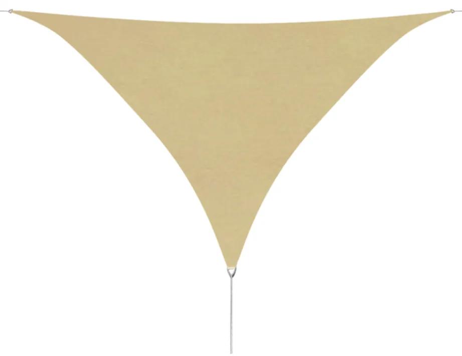 Parasolar din tesut oxford triunghiular, 5 x 5 x 5 m, bej