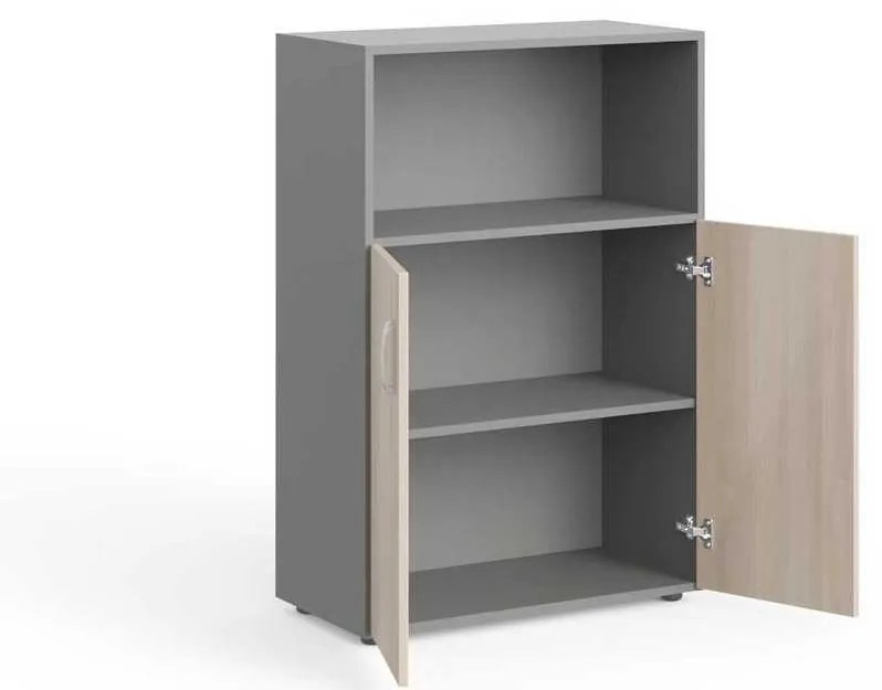 Dulap mediu Manager 79,8 x 42,2 x 119,5 cm, salcâm deschis / gri