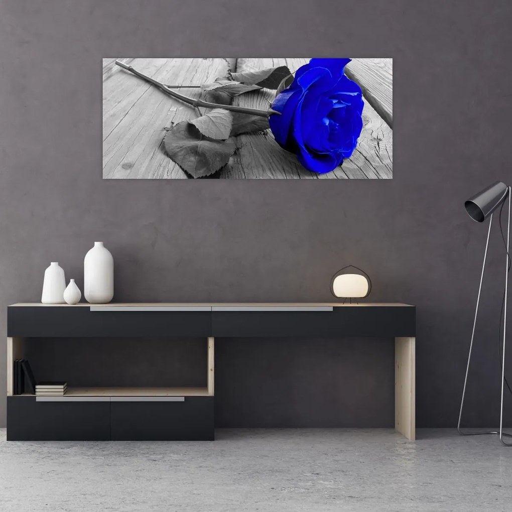 Tablou - Trandafir albastru (120x50 cm)