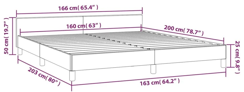 Cadru de pat cu tablie, gri deschis, 160x200 cm, catifea Gri deschis, 160 x 200 cm