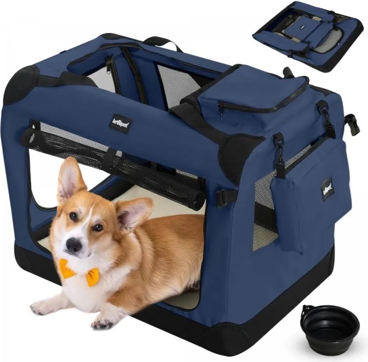 Leopet Ladă de transport pentru câini M, 60 x 42 x 42 cm, al