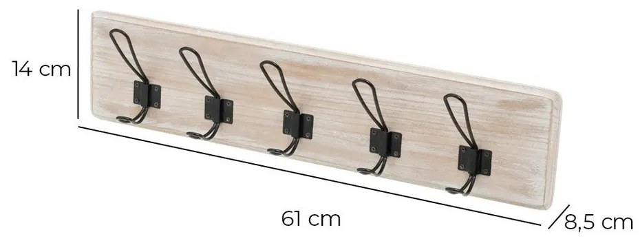 Cuier de perete din lemn de paulownia – Casa Selección