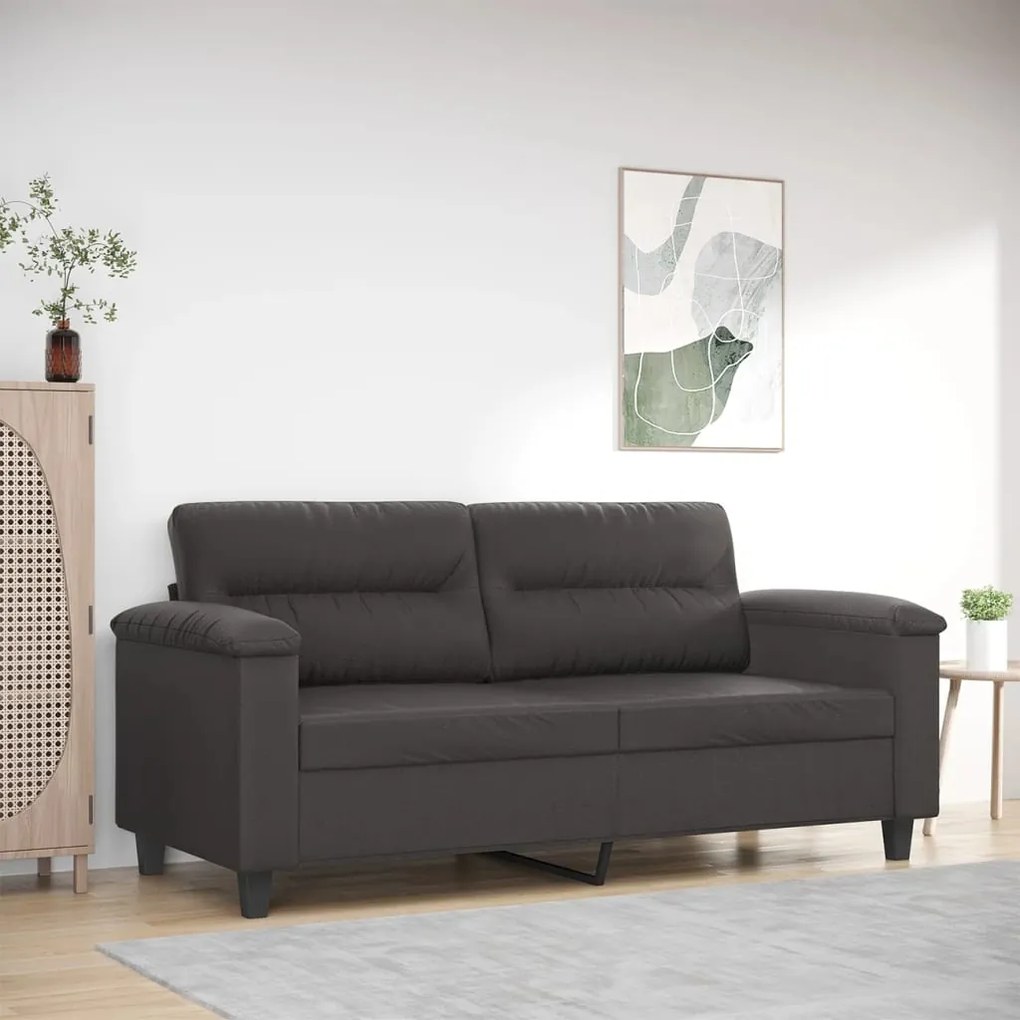 349254 vidaXL Canapea cu 2 locuri, gri, 140 cm, piele ecologică