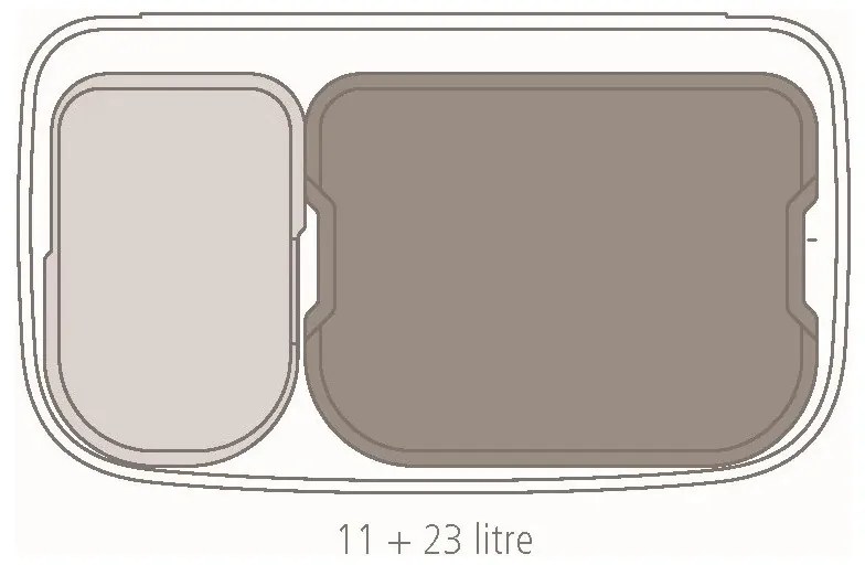 Coș Brabantia Bo Touch 1008855, 11+23 l, Deschidere lină și silențioasă, Deschidere mare, Gri închis