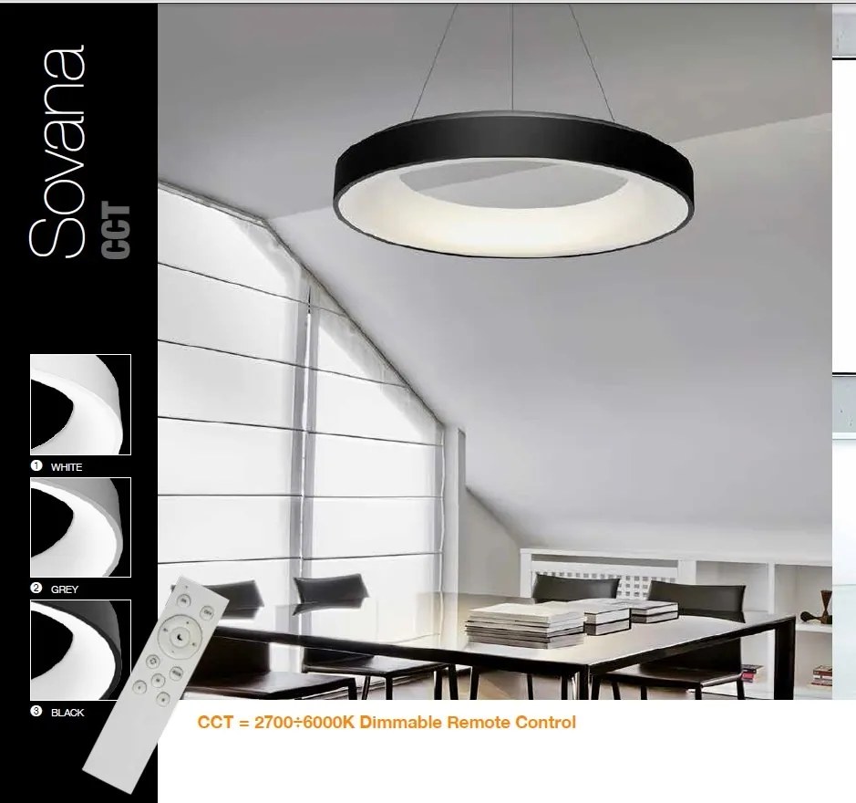 Lustra LED dimabila cu telecomanda SOVANA TOP 80 gri ZZ AZ3447
