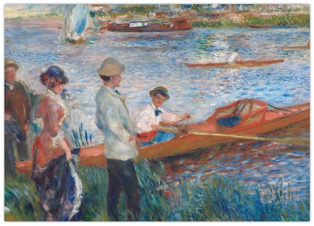 Tablou pe sticlă - Auguste Renoir, Oarsmen at Chatou, reproducere (70x50 cm)