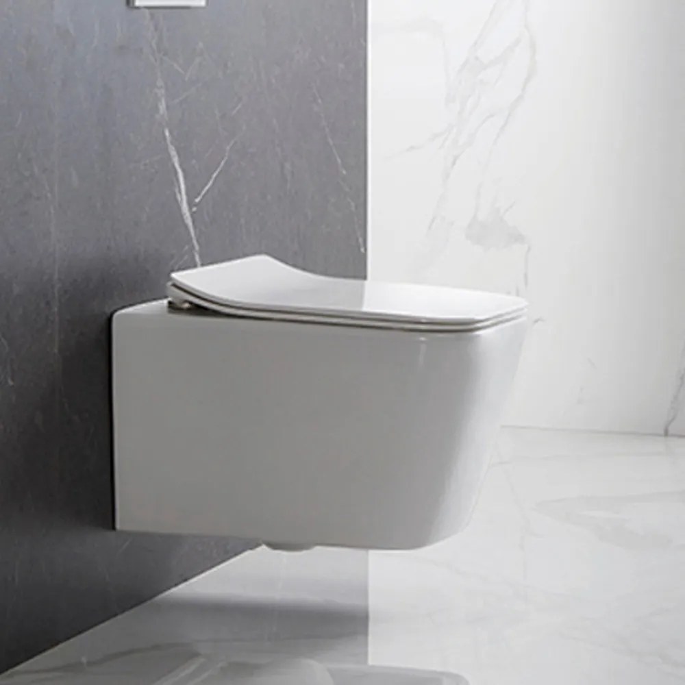 Toaletă fără ramă, montată pe perete, Tina