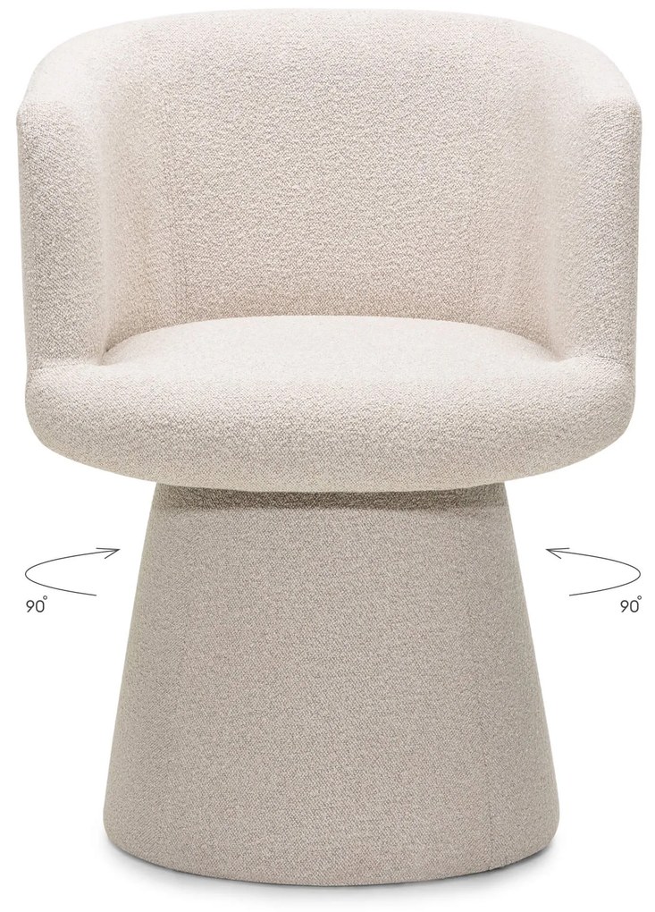 Fotoliu design rotativ YATO, crem