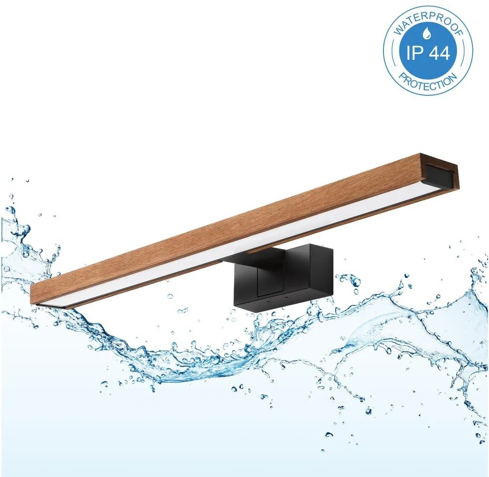 Brilagi-LED Lumină pentru oglindă de baie WOODY MIRROR 3 în 1 LED/12W/230V 60 cm IP44 negru/stejar