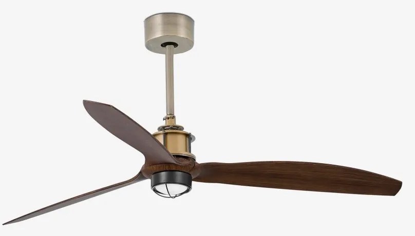 Lustra cu Ventilator si telecomanda JUST FAN M LED auriu/maro