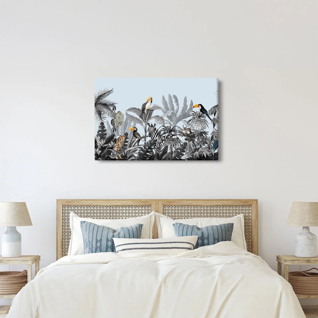 Tablou - Animale în pădurea tropicală (90x60 cm)