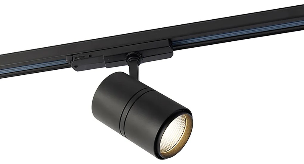Sistem de șine negru cu LED reglabil 3 lumini trifazate dreapta - Ruler 38