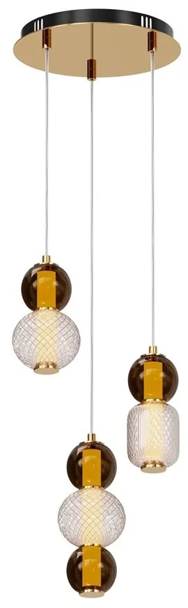 Lustra LED suspendata design modern decorativ Drop 3L auriu