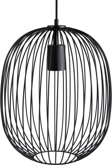 Lampă suspendată cu cablu OVELLA 1xE27/15W/230V Ø 34 cm neagră
