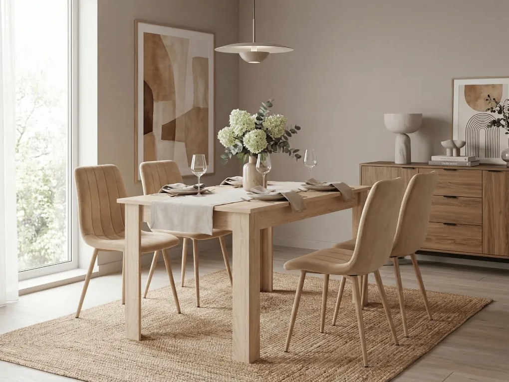 Scaun catifelat bej LAVA CAMEL BEIGE
