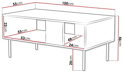 Măsuță de cafea Grotzi 100 (Negru) . 1103715