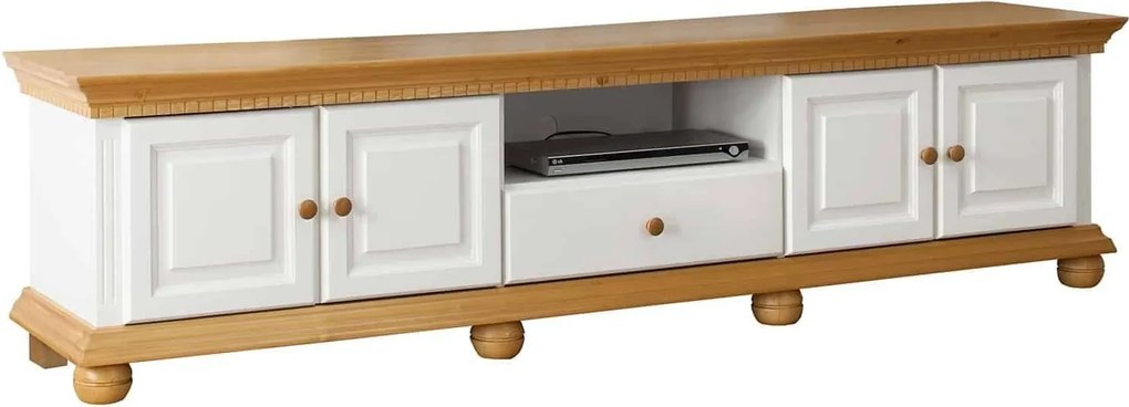 Set lemn masiv natur Living Margaret Model B Alb/