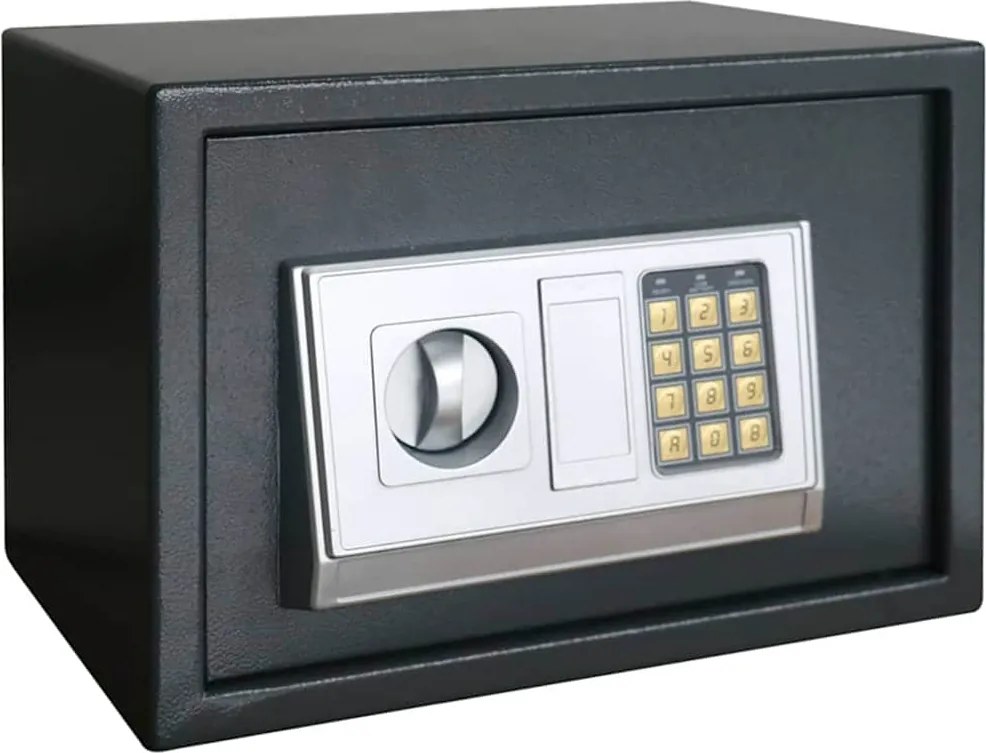 vidaXL Seif digital cu blocare Gri închis 35 x 25 x 25 cm Oțel