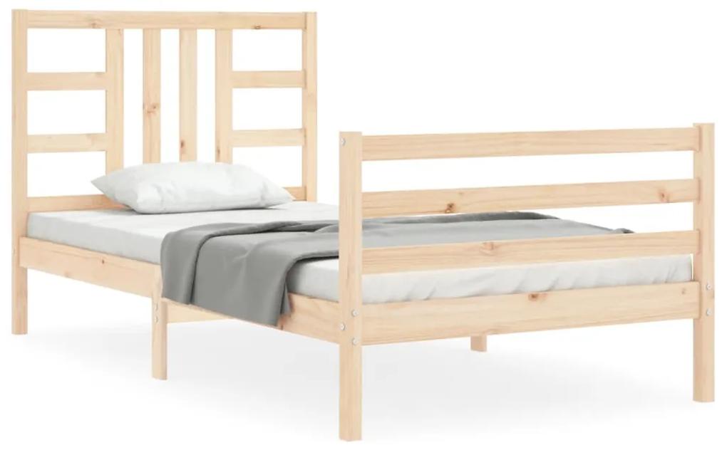 3193906 vidaXL Cadru de pat cu tăblie, 90x200 cm, lemn masiv