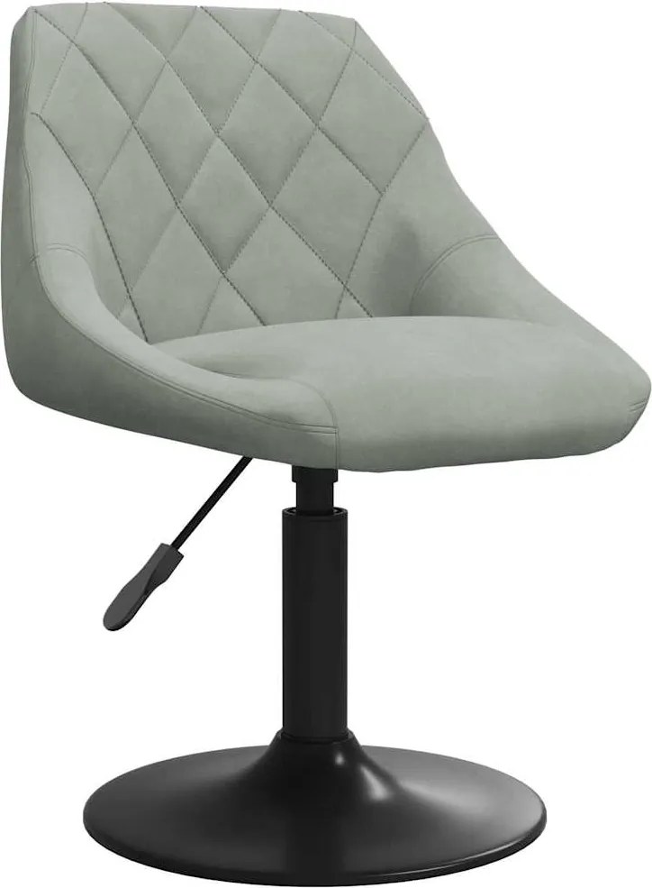 vidaXL Scaun de bar, gri deschis, catifea