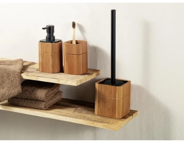 WENKO 26102100 - Dozator de săpun SERRO 7,5x16,5 cm maro/negru