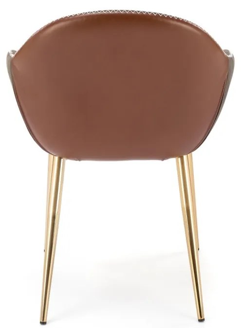 Scaun K304 piele ecologica gri maro