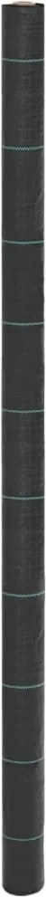 vidaXL Membrană antiburuieni, negru, 2x25 m, PP