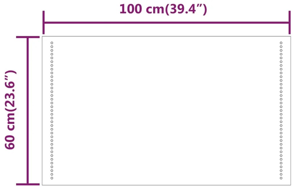 Oglinda de baie cu LED, 60x100 cm