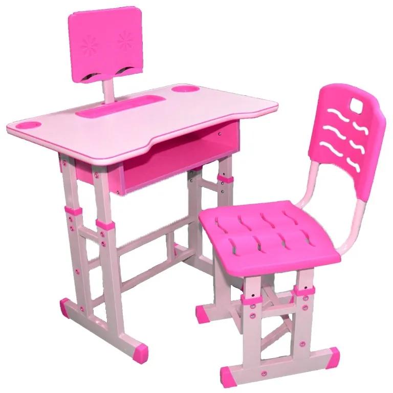 Birou cu scaun reglabil , Roz , accesorii incluse