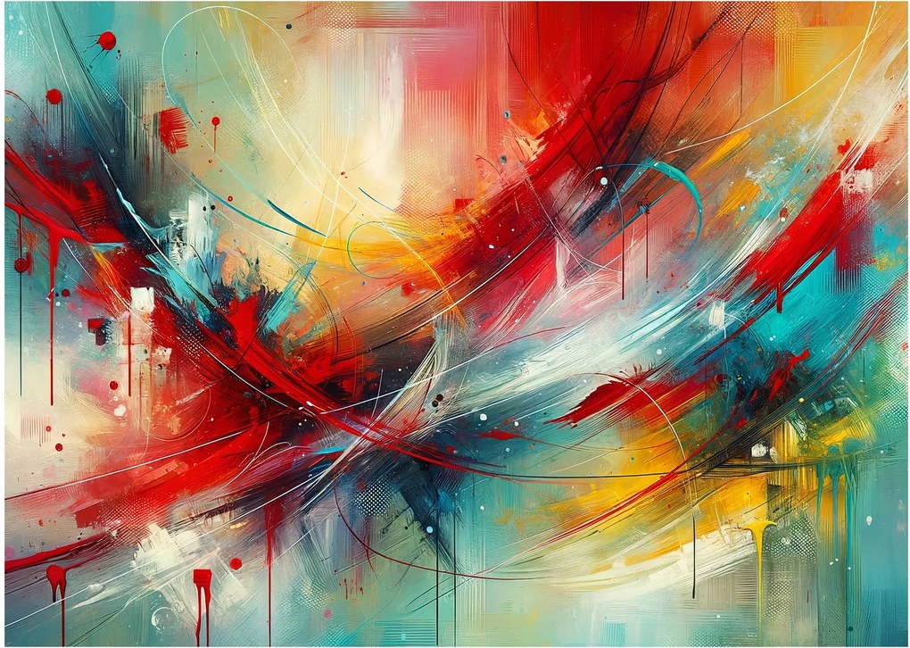 Tablou – Abstracție cu roșu (70x50 cm)