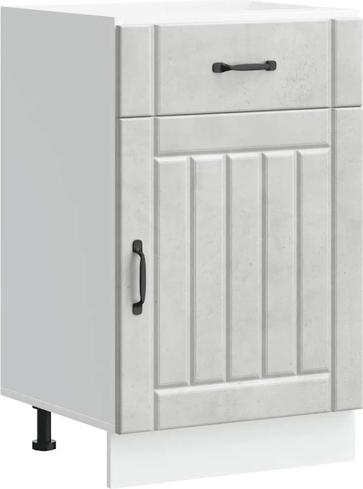 vidaXL Dulap de bucătărie „Lucca” Lemn prelucrat gri beton