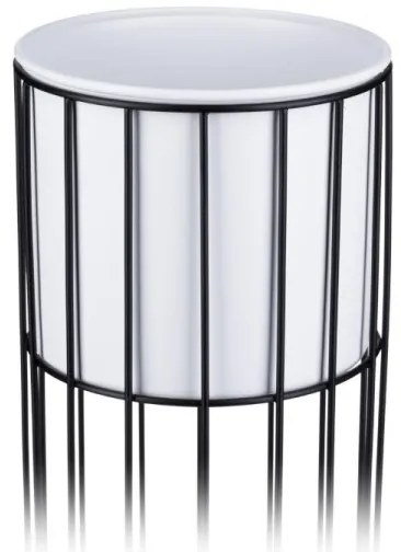 Ghiveci metalic de flori LOFT 70x20 cm negru/alb