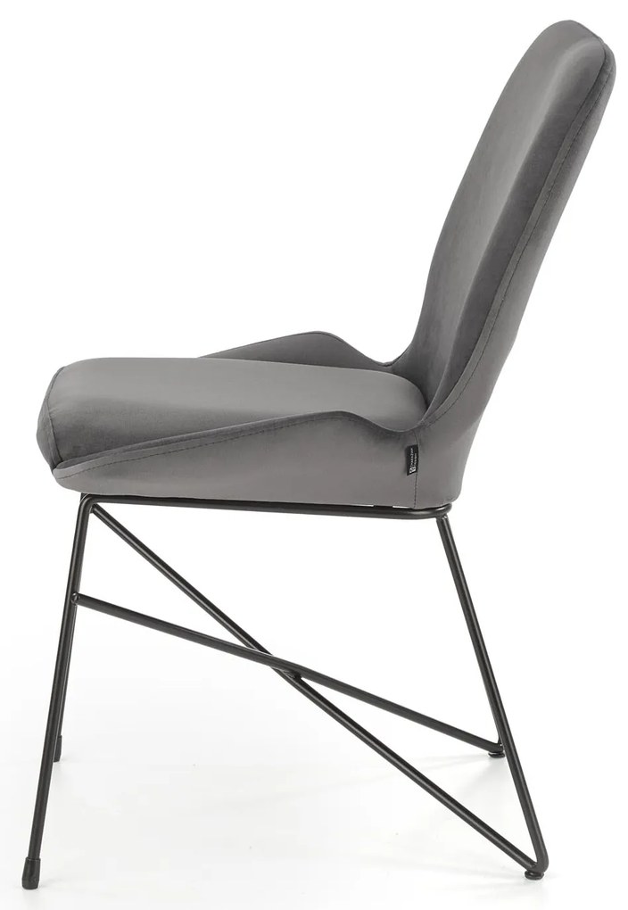 Scaun de masA catifea Culoare Gri, LASE 454