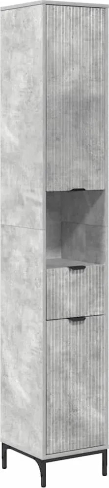 vidaXL Dulap de Baie cu sertar cu ușă Gri din beton 31,5 x 33 x 190 cm