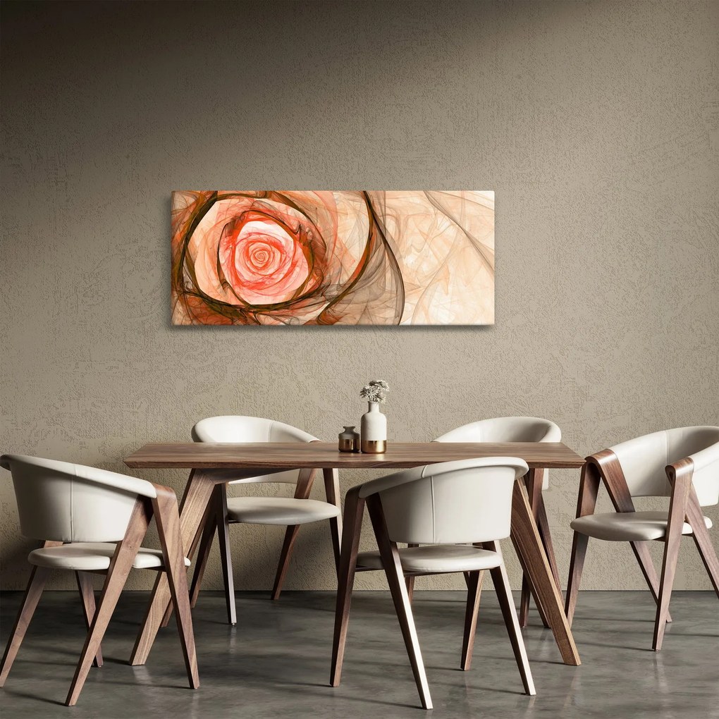 Tablou - Abstract trandafir roz cu fundal alb (120x50 cm)