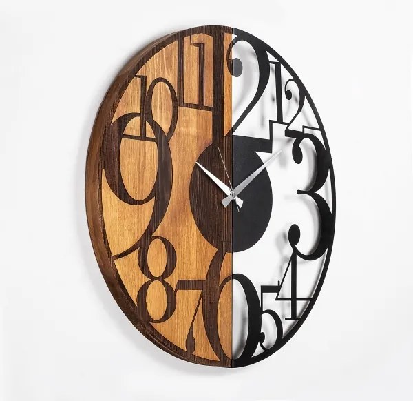 Ceas de perete d. 56 cm 1xAA lemn/metal