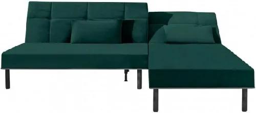Coltar Win, cu funcție de pat/șezlong, montabil opțional pe stânga/ dreapta, textil, verde, 82 x 205 x 149 cm