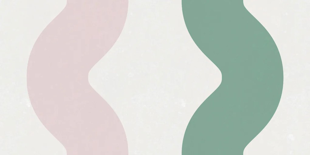Fototapet, Wobbly, Green &amp; Pink, Rebel Walls