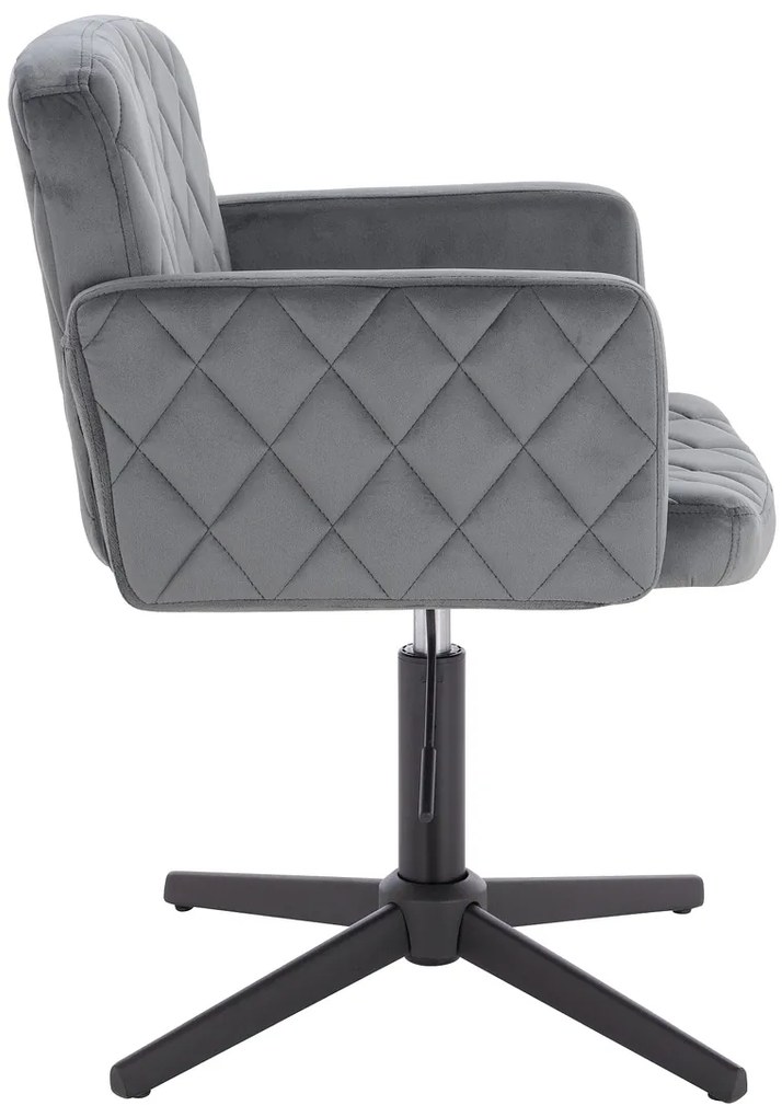 HR802CROSS Scaun Grafit din Catifea cu Bază Neagră