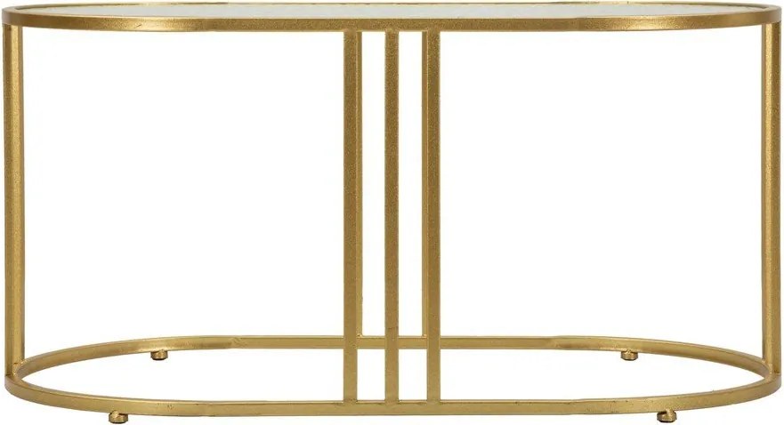 Măsuță de cafea albă-aurie cu blat din sticlă 50x90 cm Antalia – Mauro Ferretti