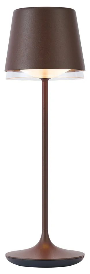 Lampă de masă maro rugină, inclusiv LED IP65 reîncărcabilă cu stație de încărcare - Bass