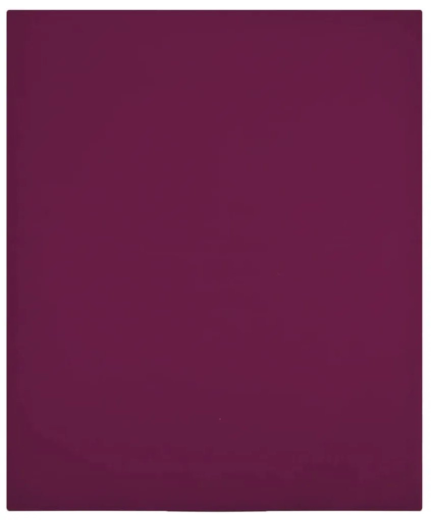 vidaXL Cearșaf de pat cu elastic, bordo, 90x200 cm, bumbac